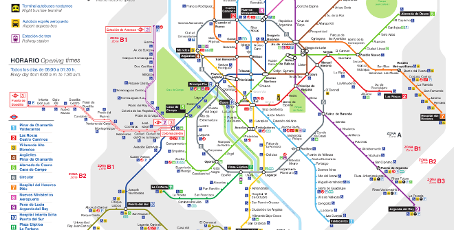 Plano Metro de Madrid. Actualizado 1 diciembre 2018