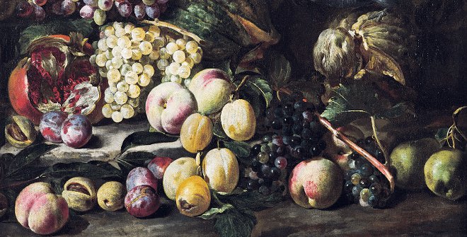 Abraham Brueghel, Still Life of Fruits and Exotic Bird, 1670, oil on canvas. Private collection, Delft, cm 70,00 x 84,50 x 0,00