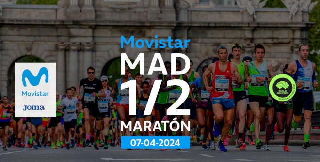 Camisetas oficiales Movistar Madrid Medio Maratón 2024