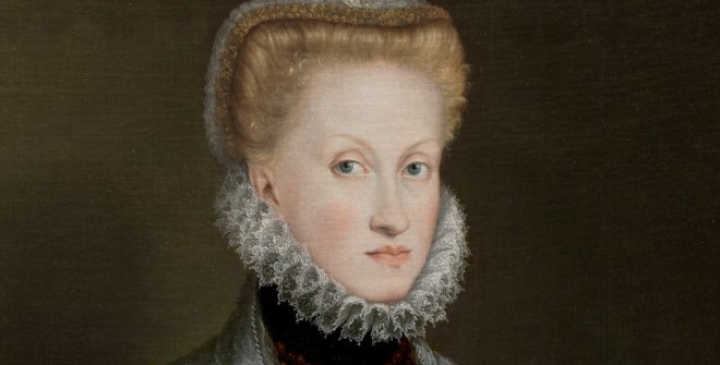 Retrato de la reina Ana de Austria. 1573. Óleo sobre lienzo, 86 x 67,5 cm.