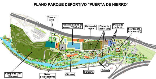 Plano Parque Deportivo Puerta de Hierro