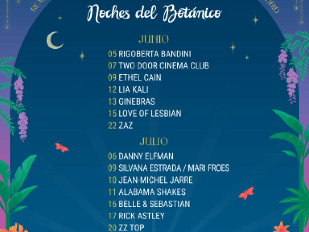 Noches del Botánico - Cartel 2026